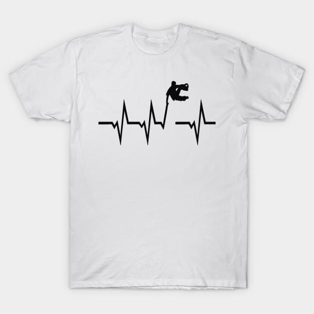Parcour Heartbeat Funny Outdoor Running Sport Design T-Shirt by MrPink017